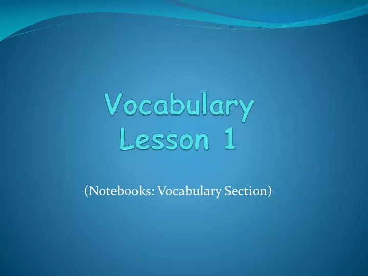 vocabulary lesson 1