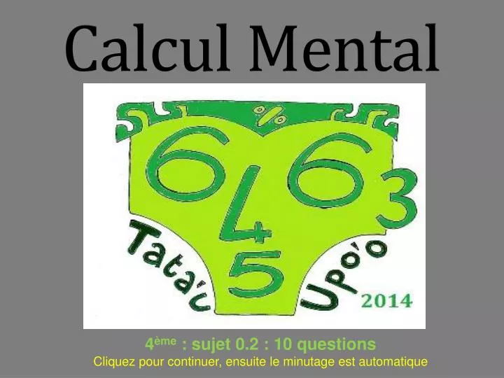 calcul mental