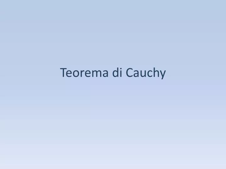 teorema di cauchy