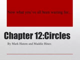 Chapter 12:Circles