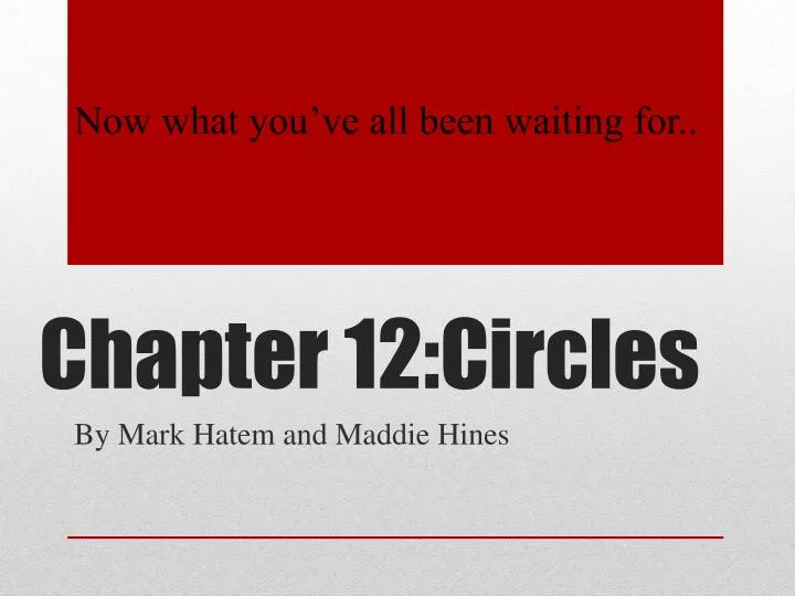 chapter 12 circles