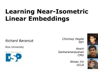 Learning Near-Isometric Linear Embeddings