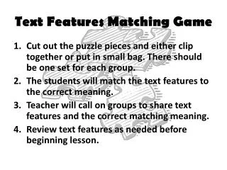 Text Features Matching Game