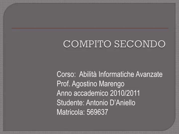 compito secondo