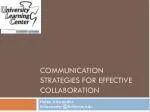 Communication strategies for Effective Collaboration - slide 1