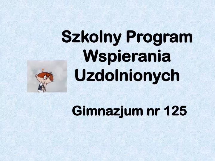 szkolny program wspierania uzdolnionych