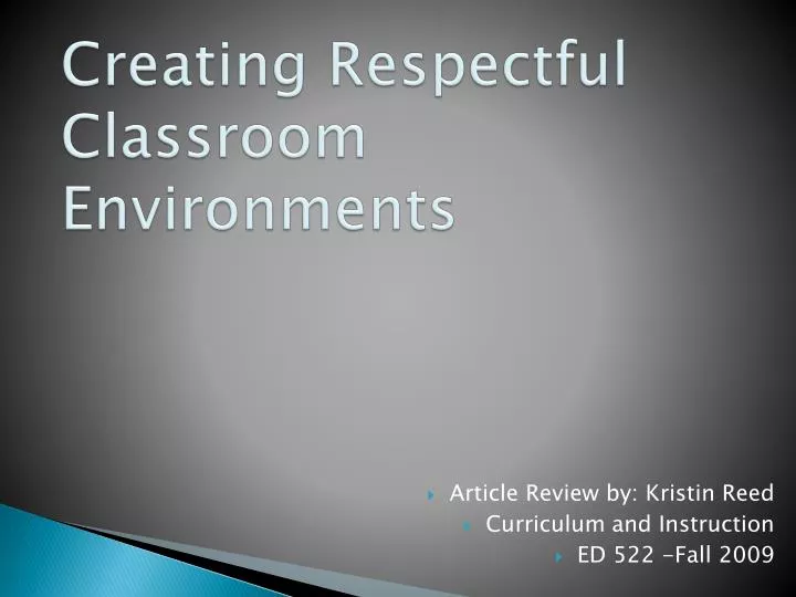 creating respectful classroom environments