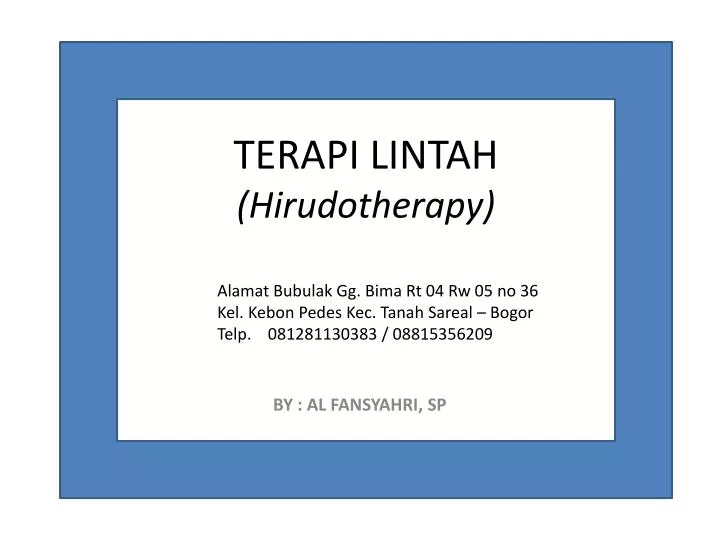terapi lintah hirudotherapy
