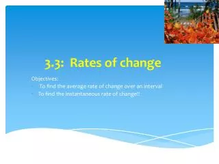 3.3: Rates of change