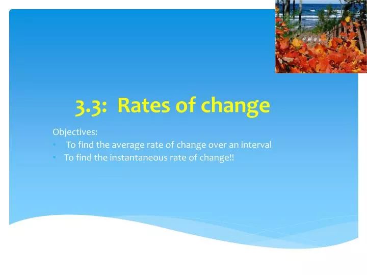 3 3 rates of change