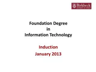 Foundation Degree in Information Technology