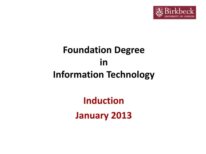 foundation degree in information technology
