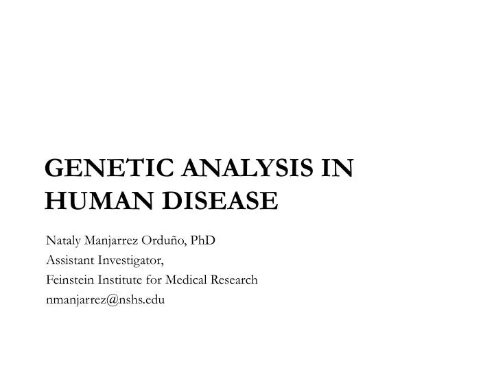 genetic analysis in human disease
