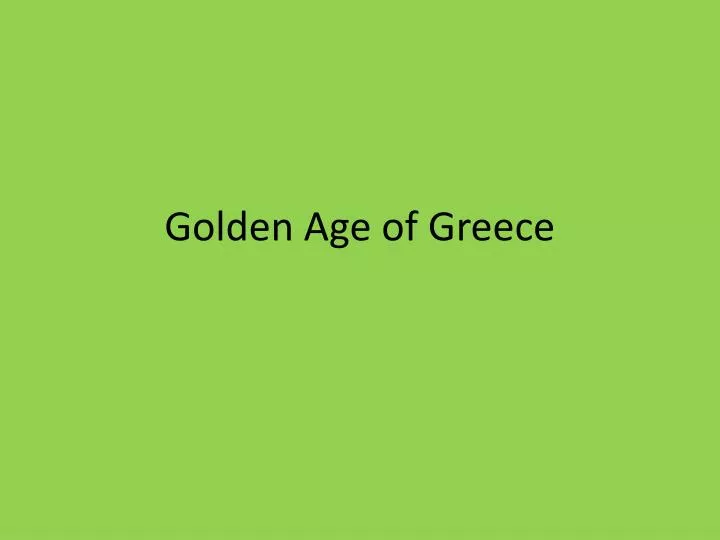 golden age of greece