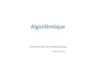 algorithmique