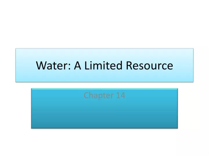 water a limited resource