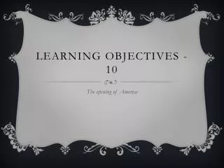 Learning objectives -10