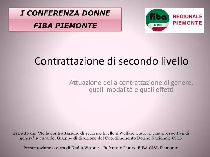 contrattazione di secondo livello