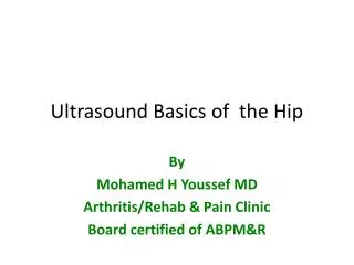 Ultrasound Basics of the Hip