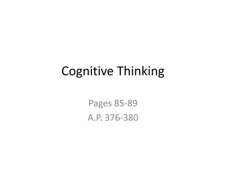 cognitive thinking