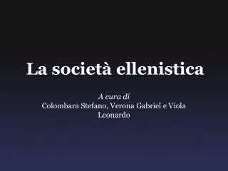 la societ ellenistica