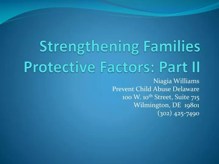 strengthening families protective factors part ii
