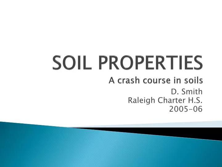 soil properties a crash course in soils