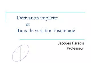 Dérivation implicite 	et Taux de variation instantané