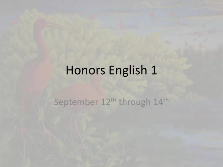 honors english 1