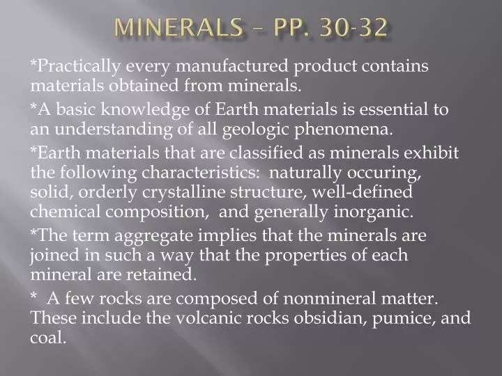minerals pp 30 32
