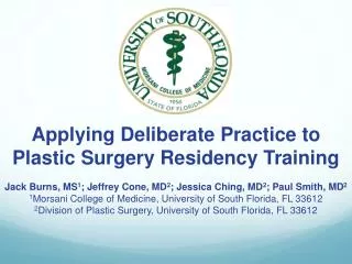 Applying Deliberate Practice to Plastic Surgery Residency Training