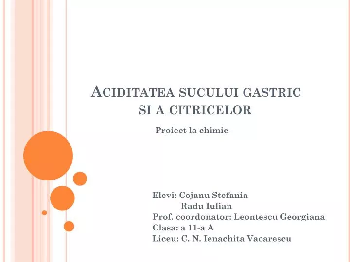 aciditatea sucului gastric si a citricelor