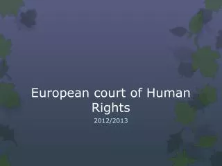 European court of Human Rights