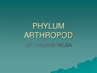 PHYLUM ARTHROPOD