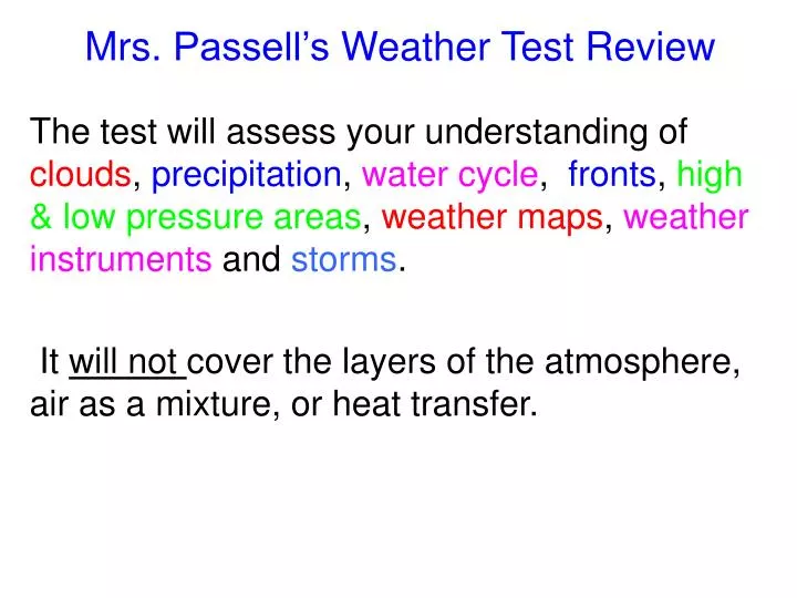 mrs passell s weather test review