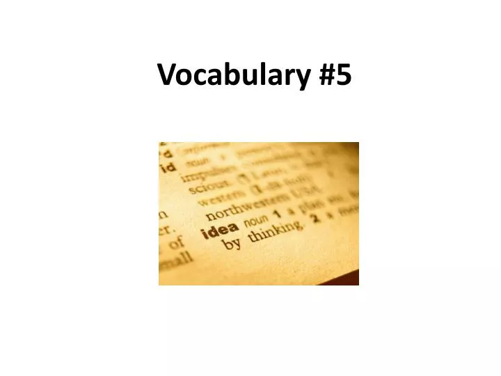vocabulary 5