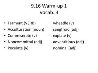 9.16 Warm-up 1 Vocab. 3