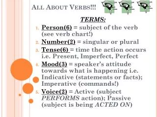 All About Verbs!!!