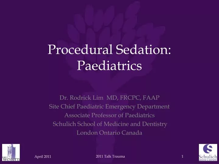 procedural sedation paediatrics