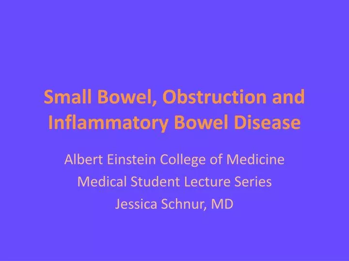 small bowel obstruction and inflammatory bowel disease
