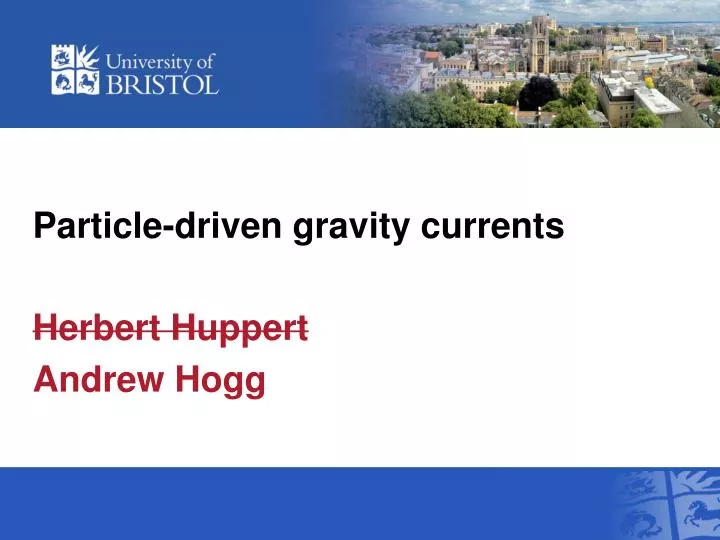 particle driven gravity currents