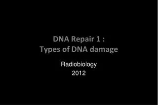 DNA Repair 1 : Types of DNA damage