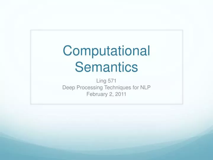 computational semantics