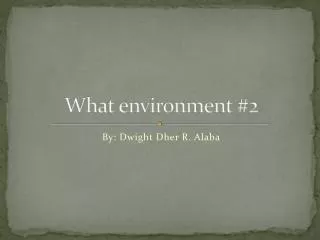 What environment #2