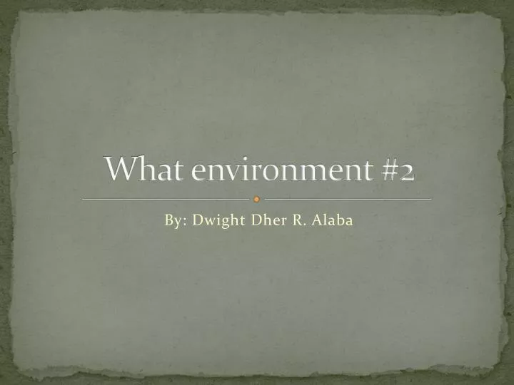 what environment 2