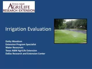 Irrigation Evaluation