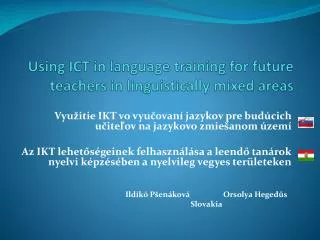 using ict in language training for future teachers in linguistically mixed areas