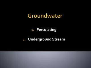 Groundwater