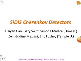 SIDIS Cherenkov Detectors