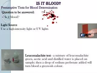 Presumptive Tests for Blood Determination